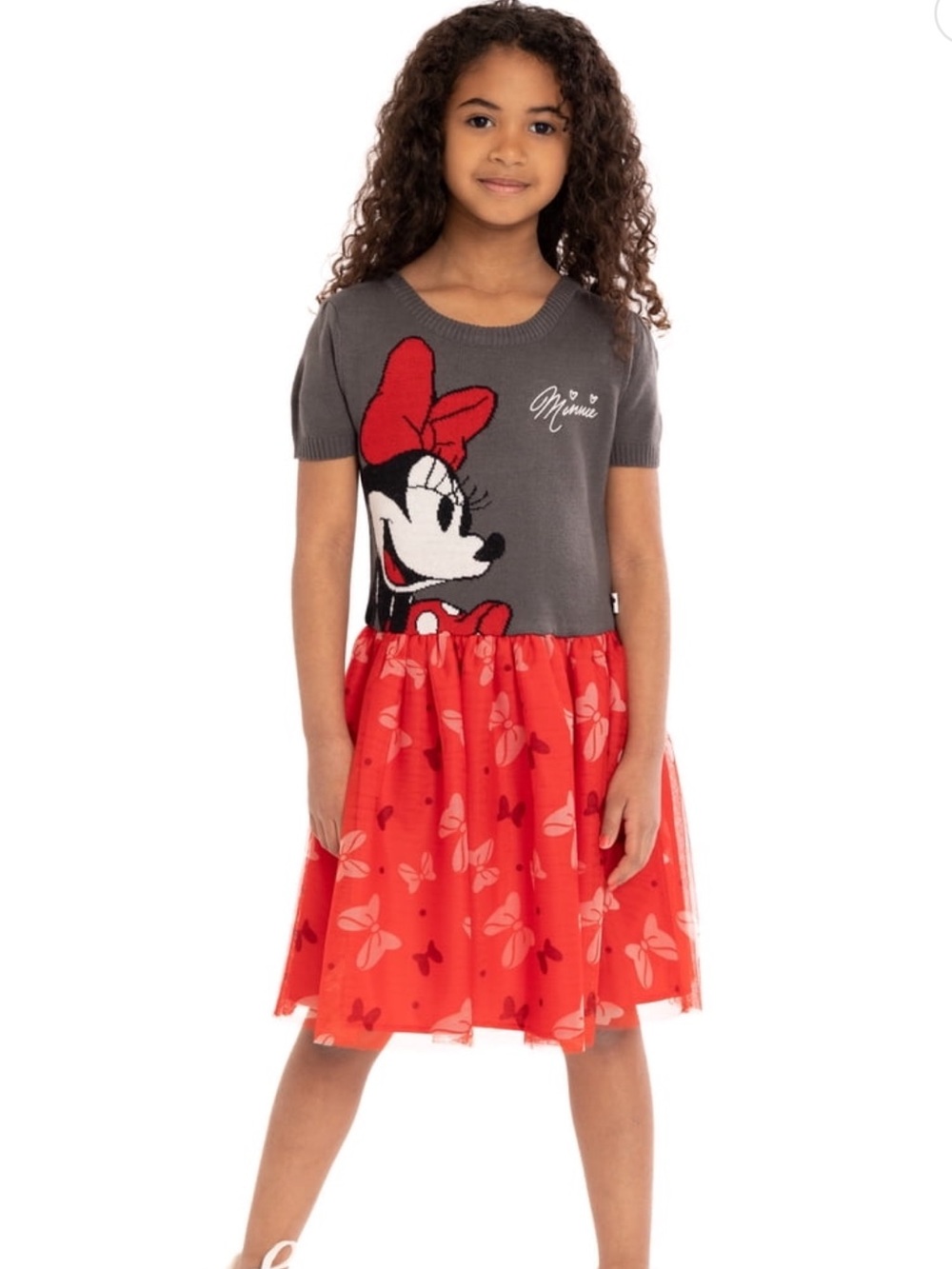 Disney Girls Minnie Mouse Gray & Red Kids' Dress size 10-12